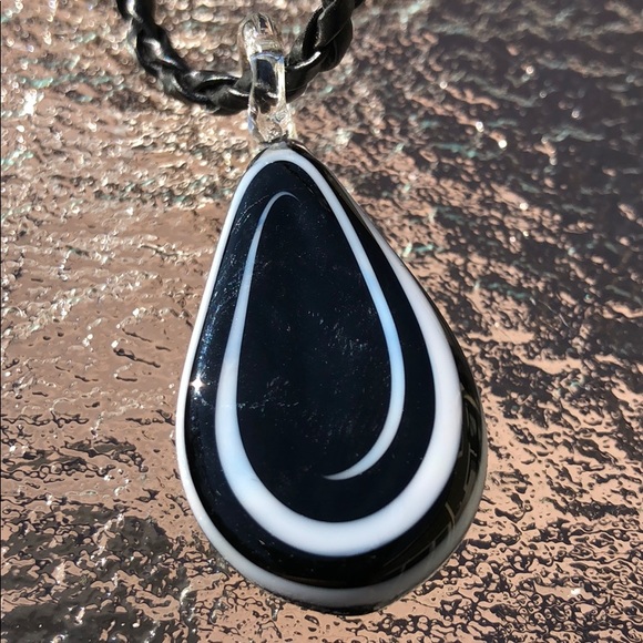 Evil eye Murano glass black leather cord genuine - Picture 3 of 5